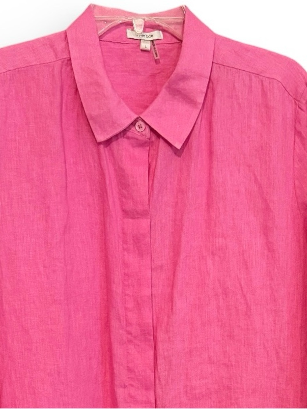 NWOT Tyler Boe Size Large Dora Linen Tunic in Cheeky Pink - Picture 2 of 11